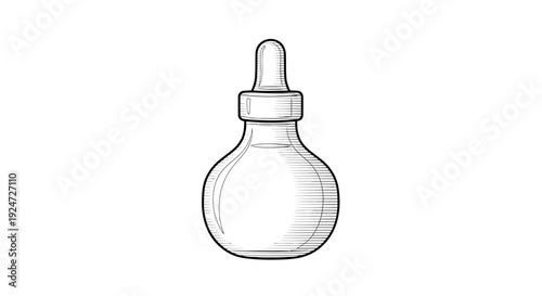 Vintage Dropper Bottle Illustration