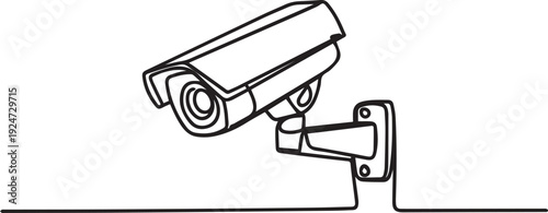 Surveillance Security Camera Vector Illustration - Monitoring and Protection
