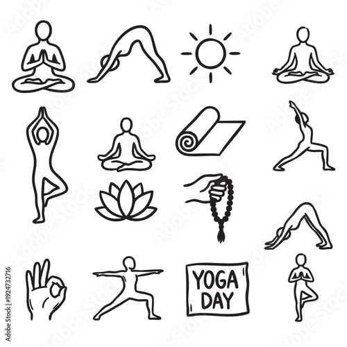 Yoga Meditation Exercise Icons