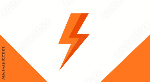 An orange lightning bolt icon on a white background with triangular orange accents Free Download An orange lightning bolt icon on a white background with triangular orange accents - GFXLoad