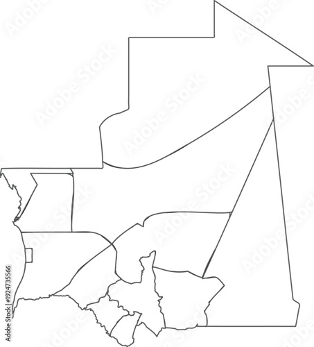 Outline Map of Mauritania 