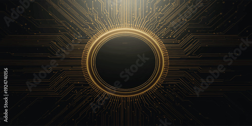 Gemini said

Abstract golden fractal background design featuring a glowing eclipse circle and bright energy patterns on a dark black space wallpaper backdrop