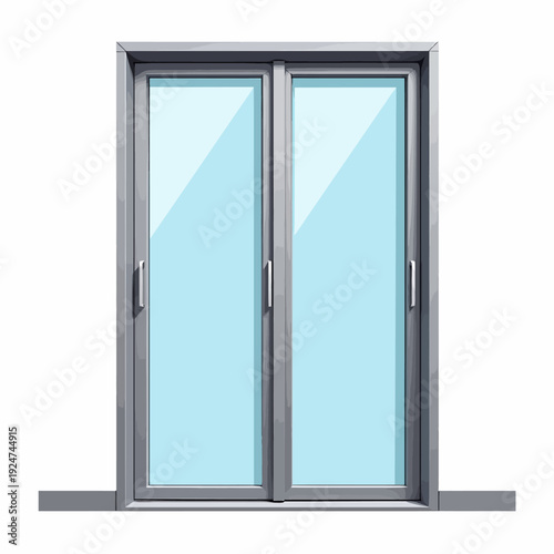 Install these sleek grey sliding glass doors to seamlessly connect your indoor living area with the outdoor patio for a bright modern home aesthetic.
