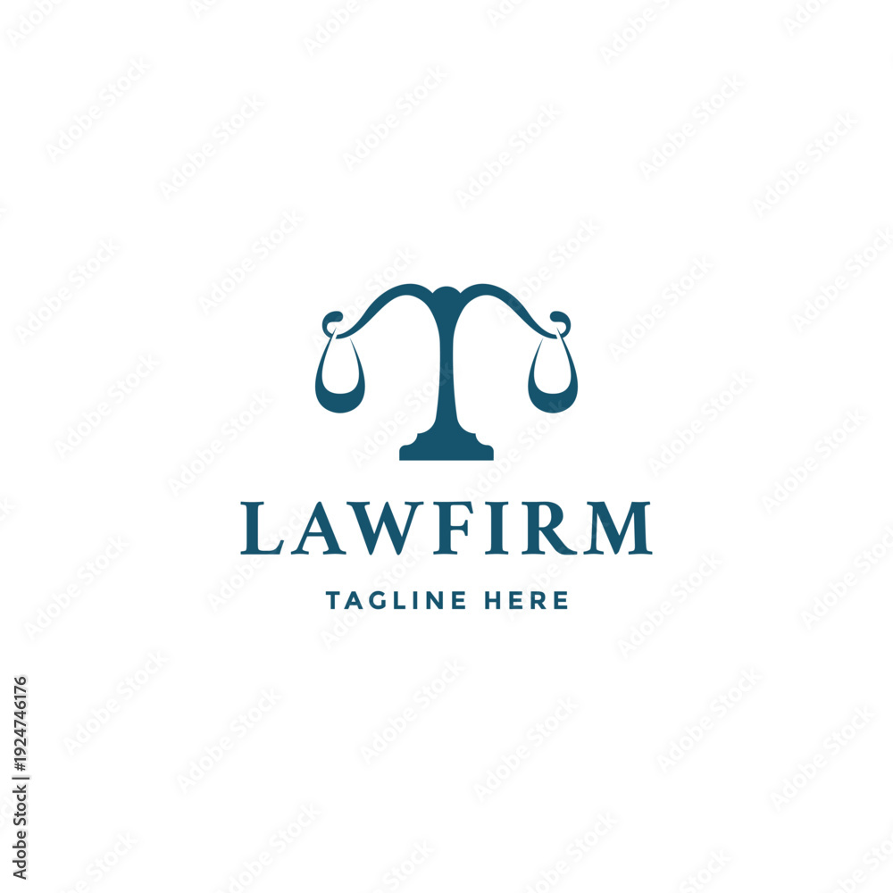 Fototapeta premium Law firm or lawyer logo design template flat vector