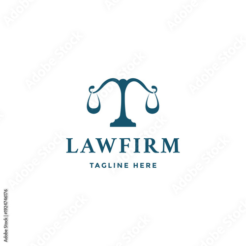 Law firm or lawyer logo design template flat vector