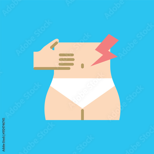 シンプルな腹痛のアイコン