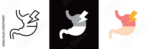 胃のストレスのシンプルなアイコン