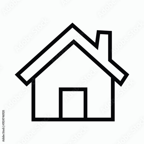Simple house outline icon minimalist vector symbol for real estate and home services isolated on whi