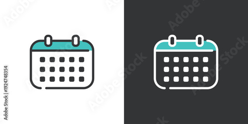 スケジュールのシンプルなラインアイコン