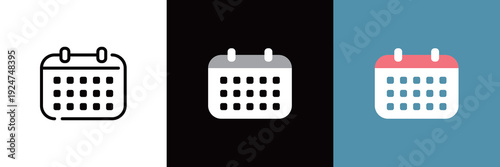 スケジュールのシンプルなラインアイコン