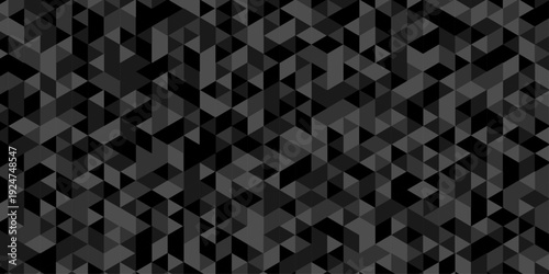 Abstract low polygon paper cubic black, gray wallpaper design. vector transparent polygon reangle square pattern. geometric wall tile metal cube triangle background.