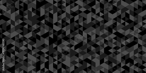 Abstract low polygon paper cubic black, gray wallpaper design. vector transparent polygon reangle square pattern. geometric wall tile metal cube triangle background.