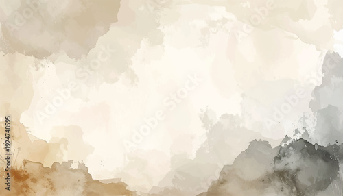 Abstract watercolor wash background in neutral beige