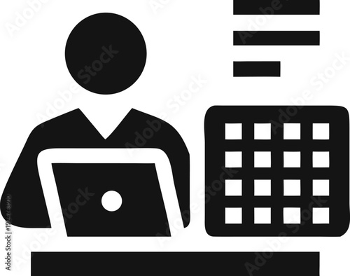 Business professional utilizing a laptop for scheduling and task management at a desk