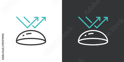 シンプルなコンタクトレンズのベクターアイコン
