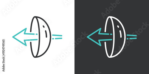 シンプルなコンタクトレンズのベクターアイコン