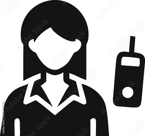 Businesswoman maintains professional communication using a sleek mobile phone device