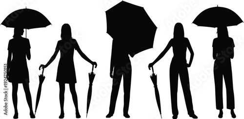 Silhouette, people, umbrella, rain, weather, fashion, posture, protection, outdoor, clothing, lifestyle, design, accessory, storm, shelter