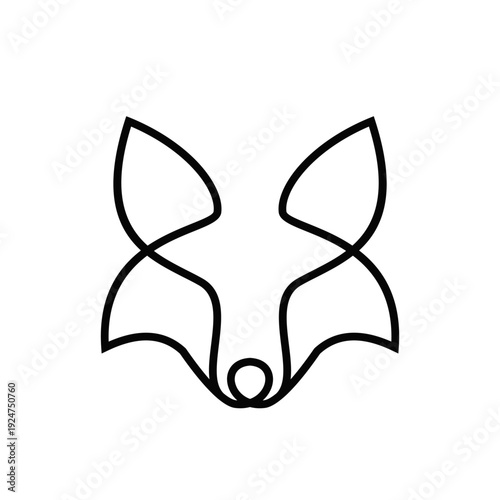 Minimalist Fox Head Continuous Line Art Illustration