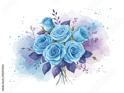 Bouquet of flowers, blue roses.