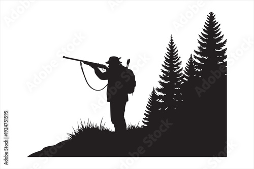 hunter with rifle silhouette