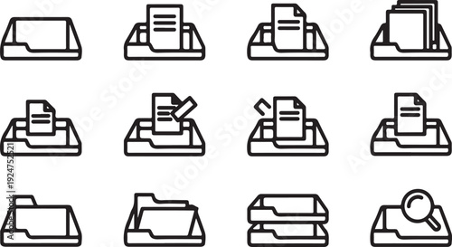 A collection of icons representing various document and file types Vector