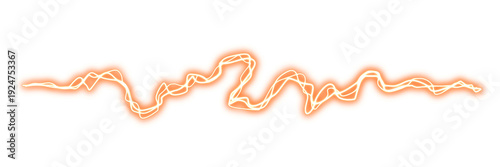 Dynamic Glowing Lightning Strike Line element isolated on transparent background