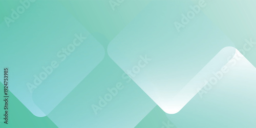 Abstract mint green background with layered transparent rounded squares eps10