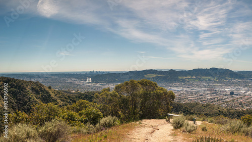 Bild auf Leinwand Panoramic view of Burbank, CA, from Verdugo Mountains