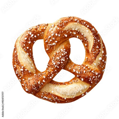 Pretzel, isolated on white background, realistic, studio lighting, centered, no shadow, transparent background