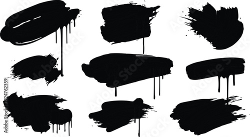 The image consists of black strokes of various shapes and sizes, arranged on a clean white background. This sharp contrast increases the visibility of the strokes, allowing them to stand out clearly.