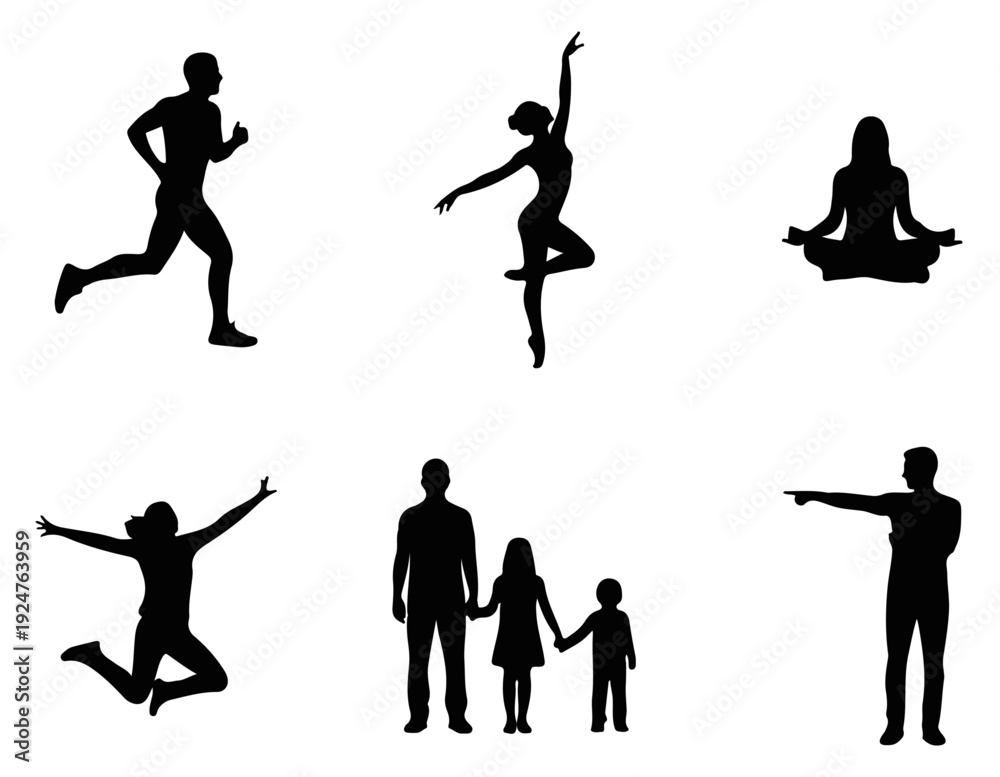 Obraz premium silhouettes of people