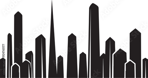 Modern city skyline with sleek skyscrapers and urban landscape