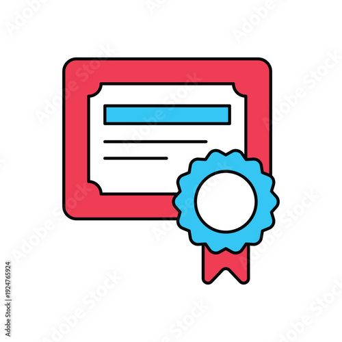 Certification icon clean and modern vector illustration