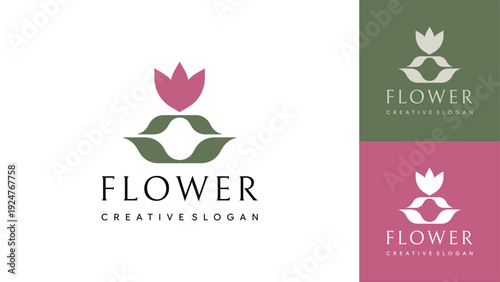 Modern Abstract Lotus Flower Logo Vector for Florist, Cosmetics, and Wellness Business Identity