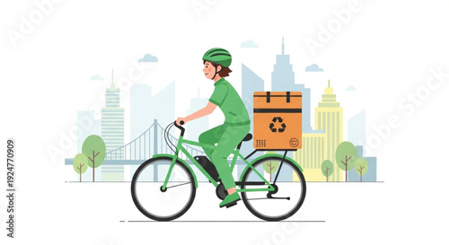 Sustainable Last Mile Delivery by Bicycle with Eco Package Transport in City