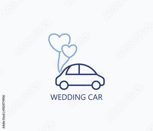 Wedding Car Icon Or Logo Isolated Vector Illustration
