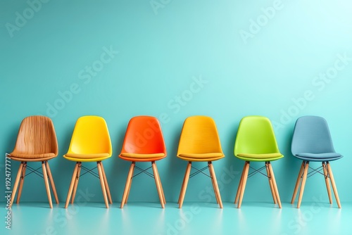  A Row of Colorful Chairs