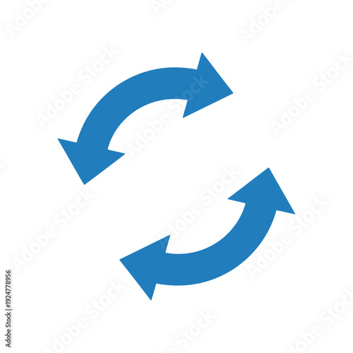 Blue refresh cycle arrows icon