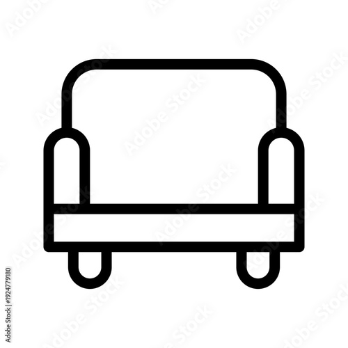 Comfortable Sofa icon set for living room furniture and modern home decor design