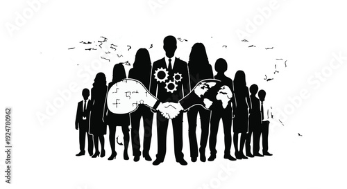 Diverse team united by global vision, symbolizing interconnectedness and shared purpose.