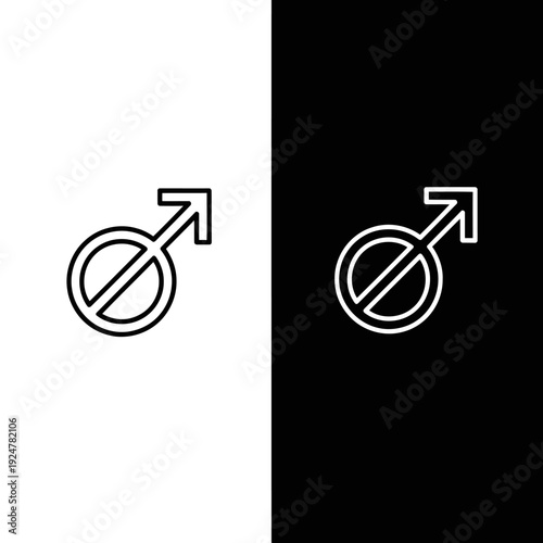 Male symbol with prohibition sign