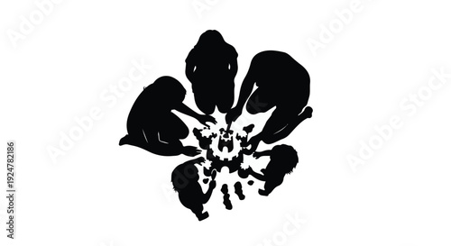 Diverse group of people creating a collaborative connection, symbolizing unity and teamwork.