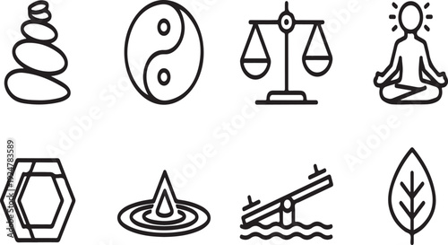 Diverse symbols representing various philosophies and beliefs Vector