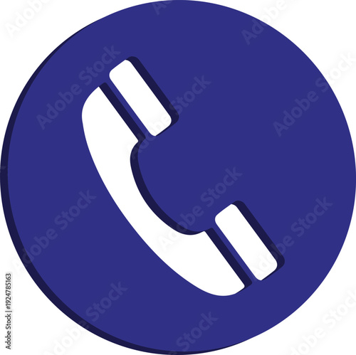 3D Icon Phone Call Purple Round Button Contact Telephone Symbol Communication Support Sign Modern Glossy Minimal UI Element Isolated Design Transparent Background