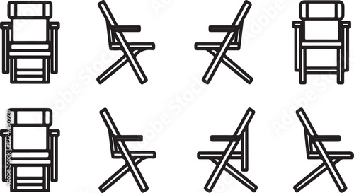 A collection of office furniture and equipment icons Vector