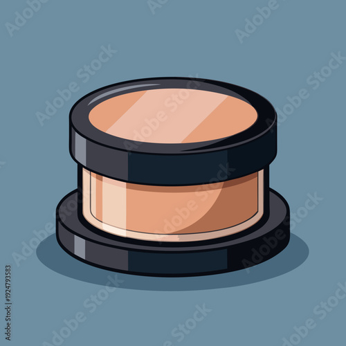 Makeup Powder Compact Cosmetic Product Vector Illustration