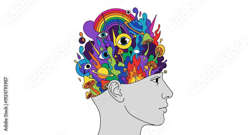 Psychedelic Concept Art of Expanded Consciousness and Inner Vision