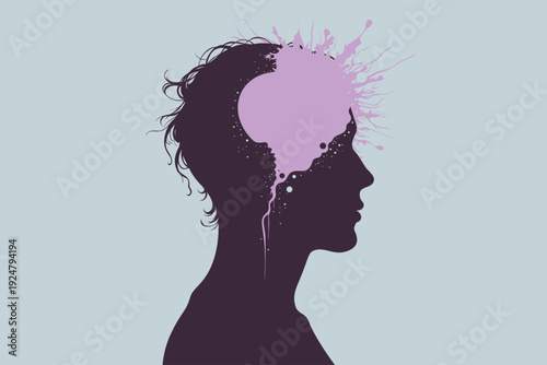 Exploding Brain Silhouette: Child Anxiety Overthinking, Anger Outburst, Trauma Noise Therapy