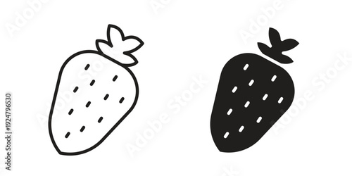 Strawberry icon. linear style sign for mobile concept and website ui design
